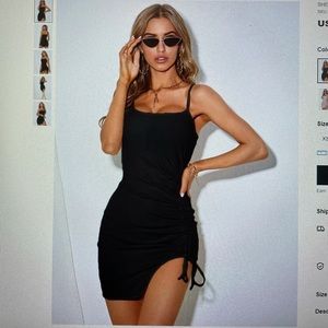 SHEIN Dress Combo Black Bodycon, Floral Cami Dress